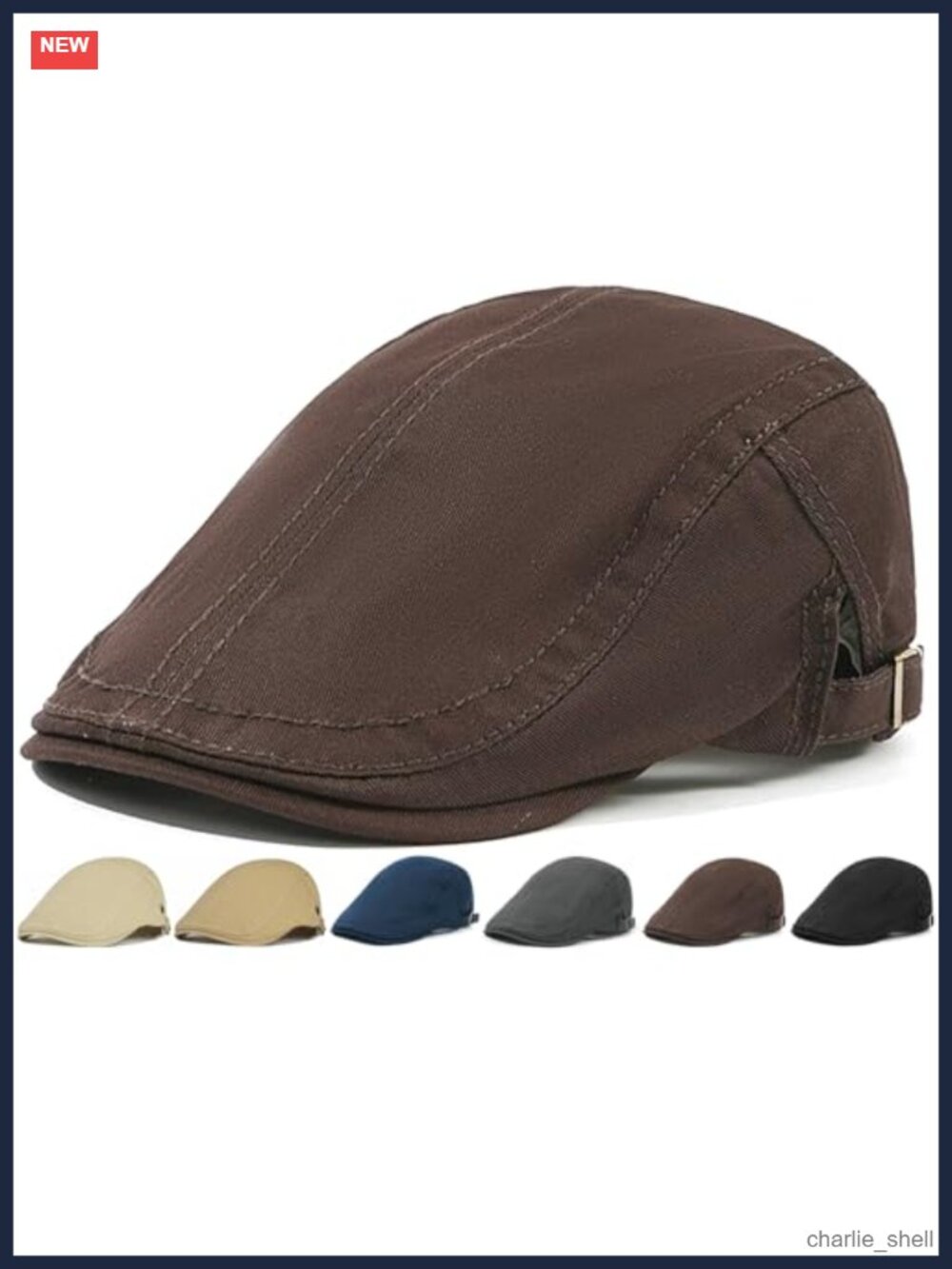 Mens Newsboy Cap Cotton Ivy Hat Adjustable Breathable Cabbie Hat